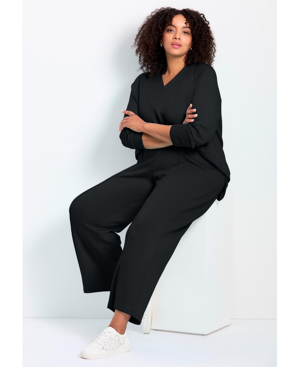 Avenue Women's Seamed Wide Leg Pant