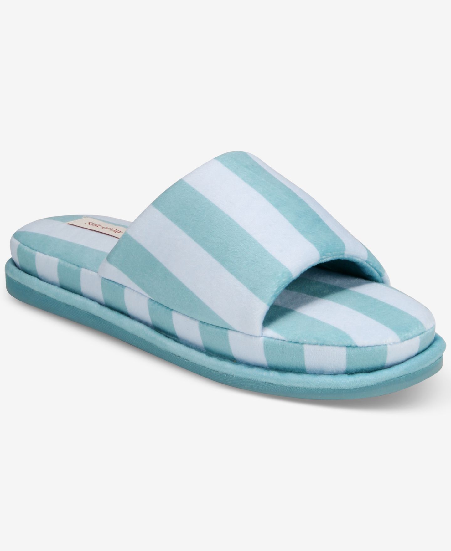 Женские тапочки State of Day Open Toe Boxed Slippers, цвет: Мягкий полосатый — фото 6
