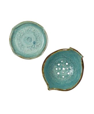 Bluebird Berry Bowl With Drainage Dish