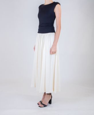 Women's Two-Toned Drop Waist Crewneck Dress