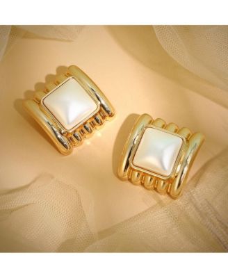 Women's The Ribbed-Diane Stud Earrings - California Gold