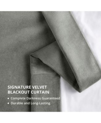 Silver Grey Signature Velvet Blackout Curtain