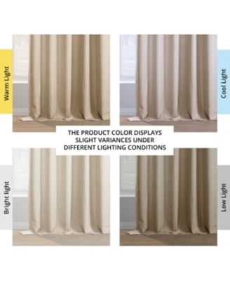Sepia Tan Italian Faux Linen Room Darkening Curtain