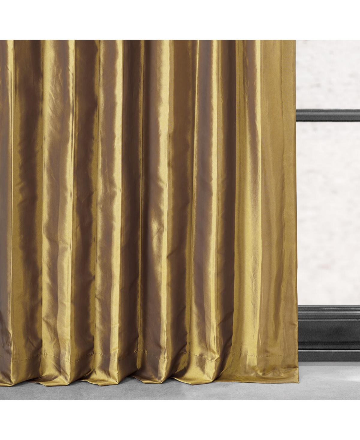Half Price Drapes Golden Spice Faux Silk Taffeta Blackout Curtain