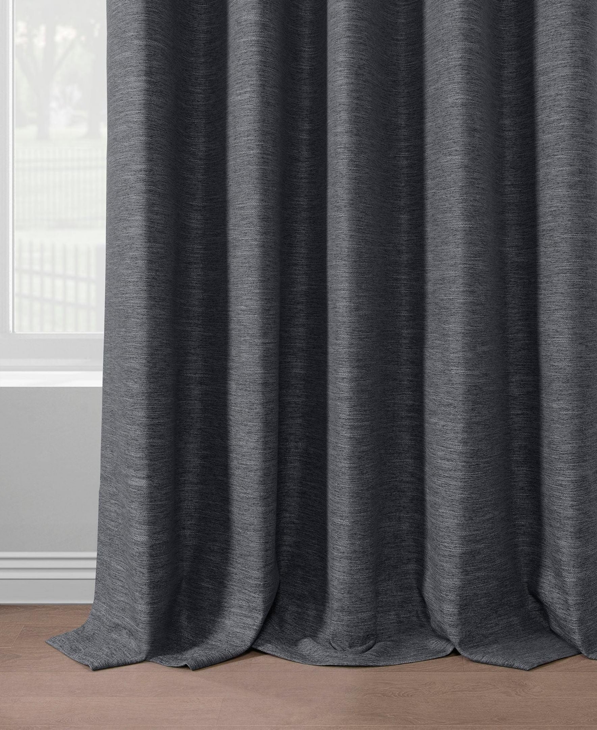 Half Price Drapes Boho Chic Faux Linen Blackout Curtain Pair (2 Panels