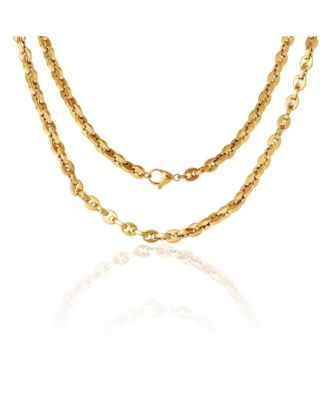 Men s Gold Tone Link 22'' Chain Necklace, Polished Finish