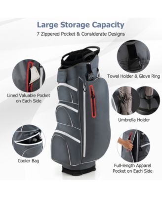 9.5 Inch Lightweight Golf Cart Bag with 15 Way Top Dividers