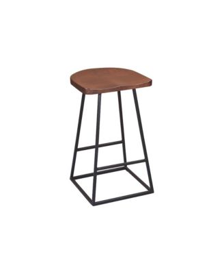 Clement Solid Wood 24" Bar Stool, Brown
