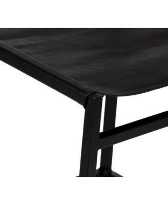 Remy Full-Grain Leather Bar Stool, Black