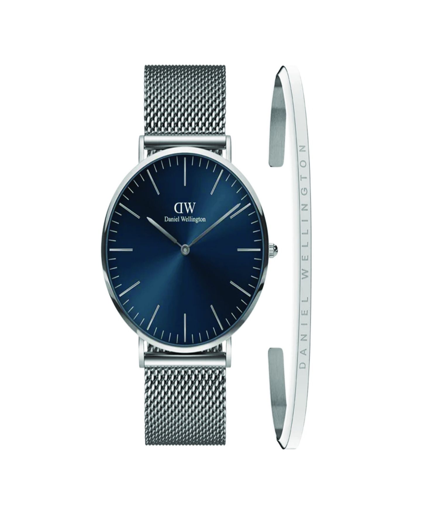 Часы Daniel Wellington Unisex Analog Silver-Tone Stainless Steel Watch Set, 40mm — фото 1