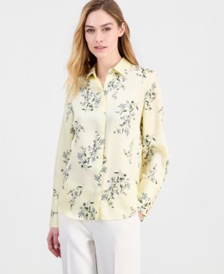 Women's Floral-Printed Button-Front Blouse