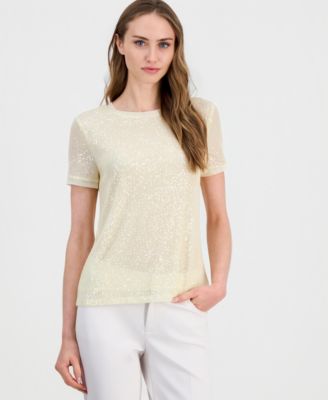 Petite Short-Sleeve Banded T-Shirt