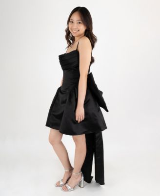 Juniors' Cowl Neck Bow Back Dress