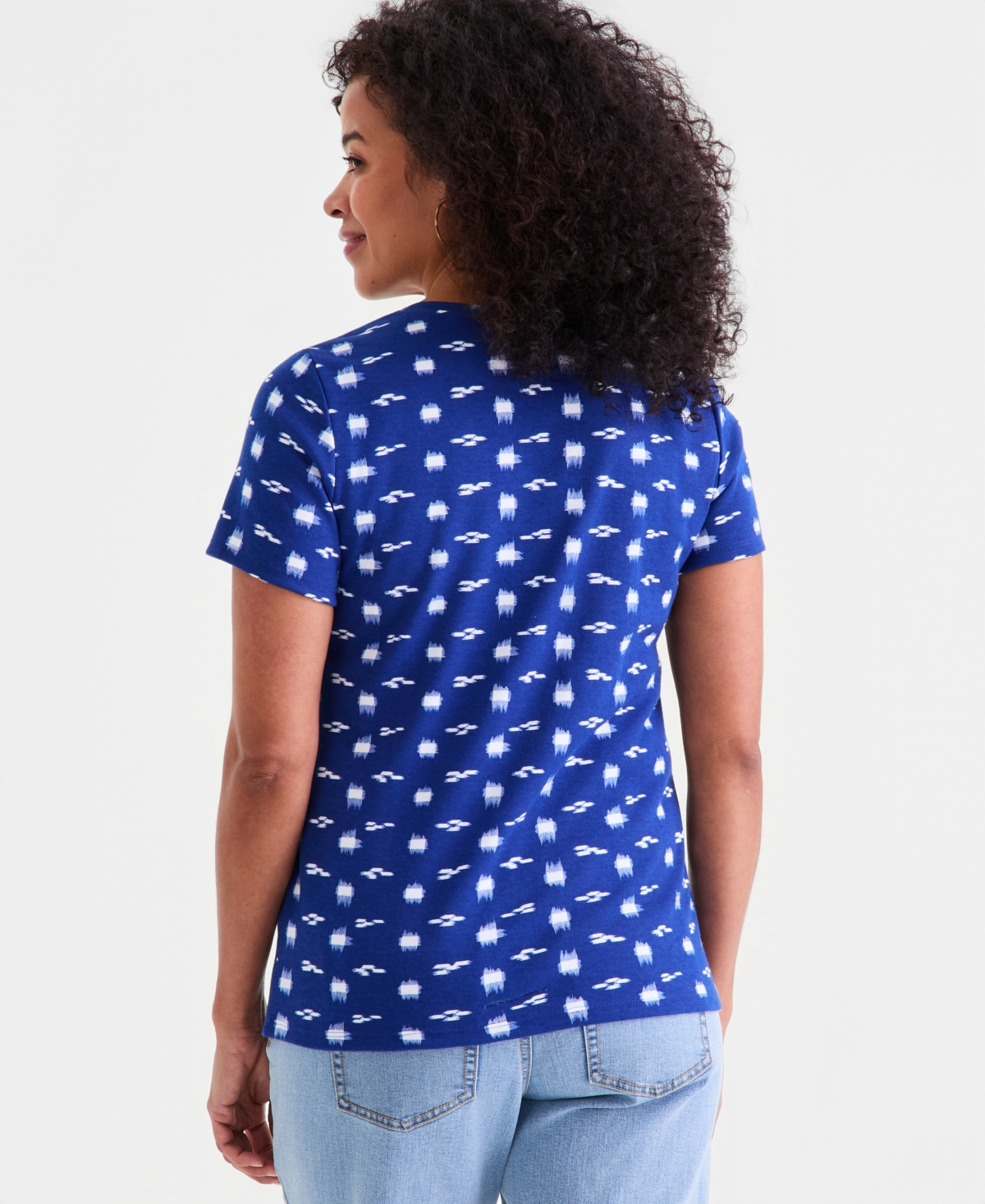 Style & Co Women's Short-Sleeve Cotton Henley Top, Exclusively at Macy's