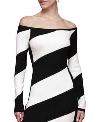 Women's Off-The-Shoulder Midi Sweater Dress