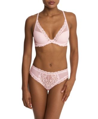 Women's Feathers Lace Contour Underwire Plunge Bra 730023