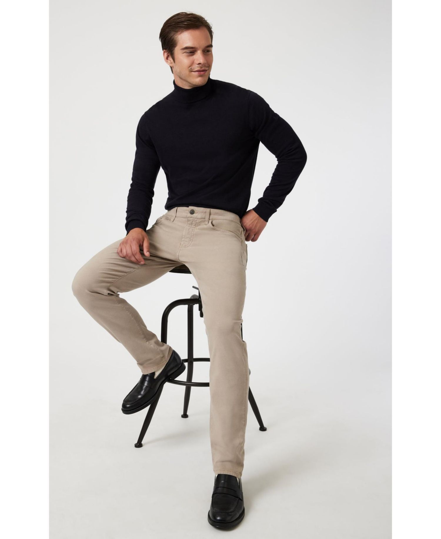 Men's Marcus Slim Straight Leg In Latte Luxe Twill Jeans
