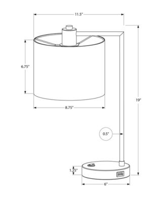 Lighting 19" Metal Table Lamp