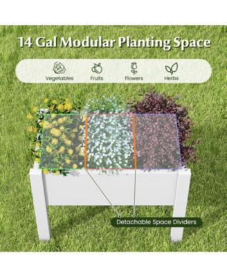 53-L Raised Bed Grow Box Self-Watering Planter Box Stand with Water Level Monitor