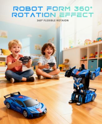 1:18 RC Transforming Robot Car with One-Click Deformation, 2.4GHz RC Car with LED Lights, 360&deg; Rotation & Demo Mode