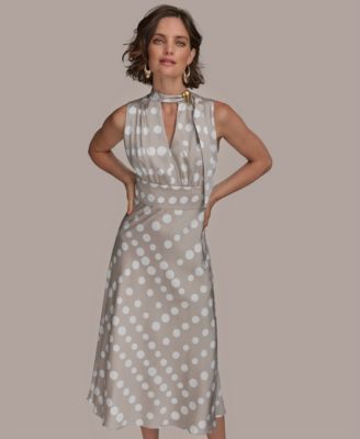 Petite Dot Print Midi Dress