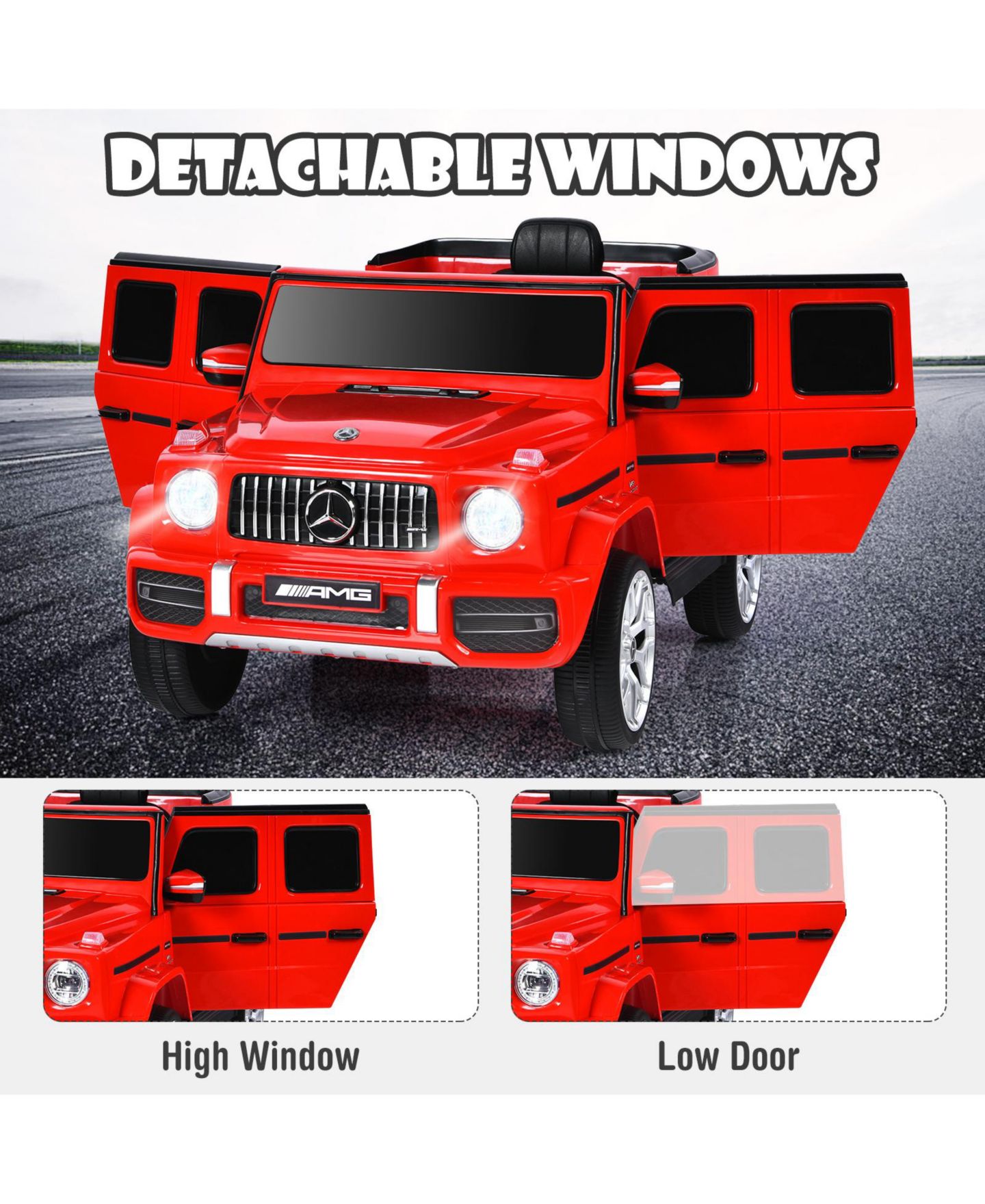 Детская игрушка SUGIFT Mercedes-Benz G63 12V Licensed Remote-Control Ride-On Car, Up to 2 Riders, Ages 3+, цвет: Красный — фото 8