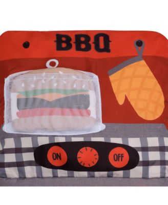 Interactive 2-n-1 Soft Toddler Hamburger/Barbeque Pillow Play Set