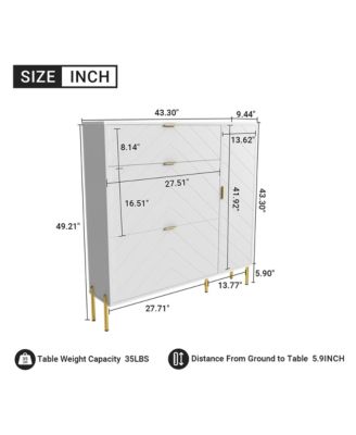 Shoe Cabinet Storage for Entryway, Modern Shoe Rack Cabinet with 3 Flip Drawers &amp; Side Cabinet