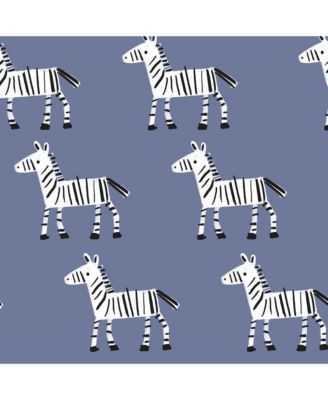 Baby Signature Zebra Blue Organic Cotton Breathable Fitted Crib Sheet