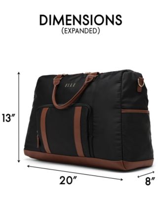 Luxe Journey 13" Twill and Faux Leather Weekender Duffel Bag