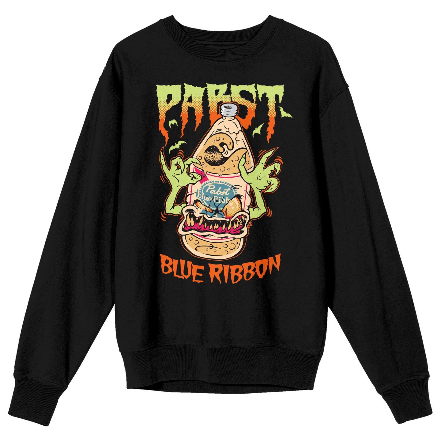 Мужская толстовка Pabst Blue Ribbon Beer Bottle Monster, цвет: Чёрный — фото 1