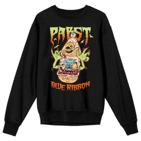 Мужская толстовка Pabst Blue Ribbon Beer Bottle Monster, цвет: Чёрный
