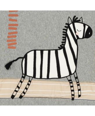 Baby Patchwork Jungle Animals 4-Piece Nursery Crib Bedding Set