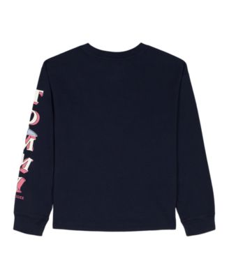 Girls' 2T-6X Boxy Glitter Graphic Long-Sleeve T-Shirt