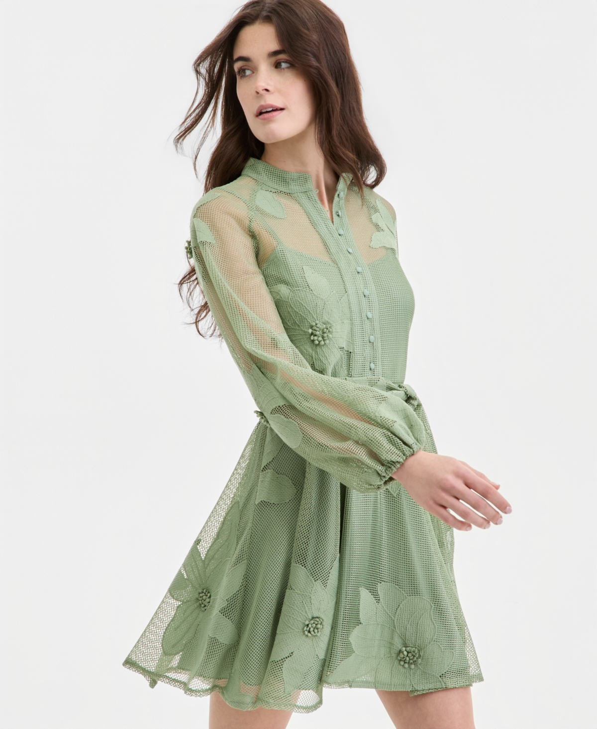 Seni & Cade Juniors' Jacquard Mesh Dress