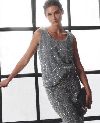 Women's Embellished Sequin Scoop Neck Camisole Top