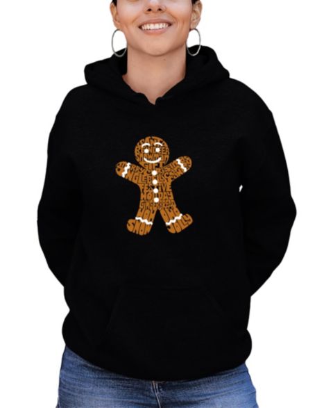 Женская толстовка LA Pop Art Gingerbread Word Art Long-Sleeve, цвет: Чёрный