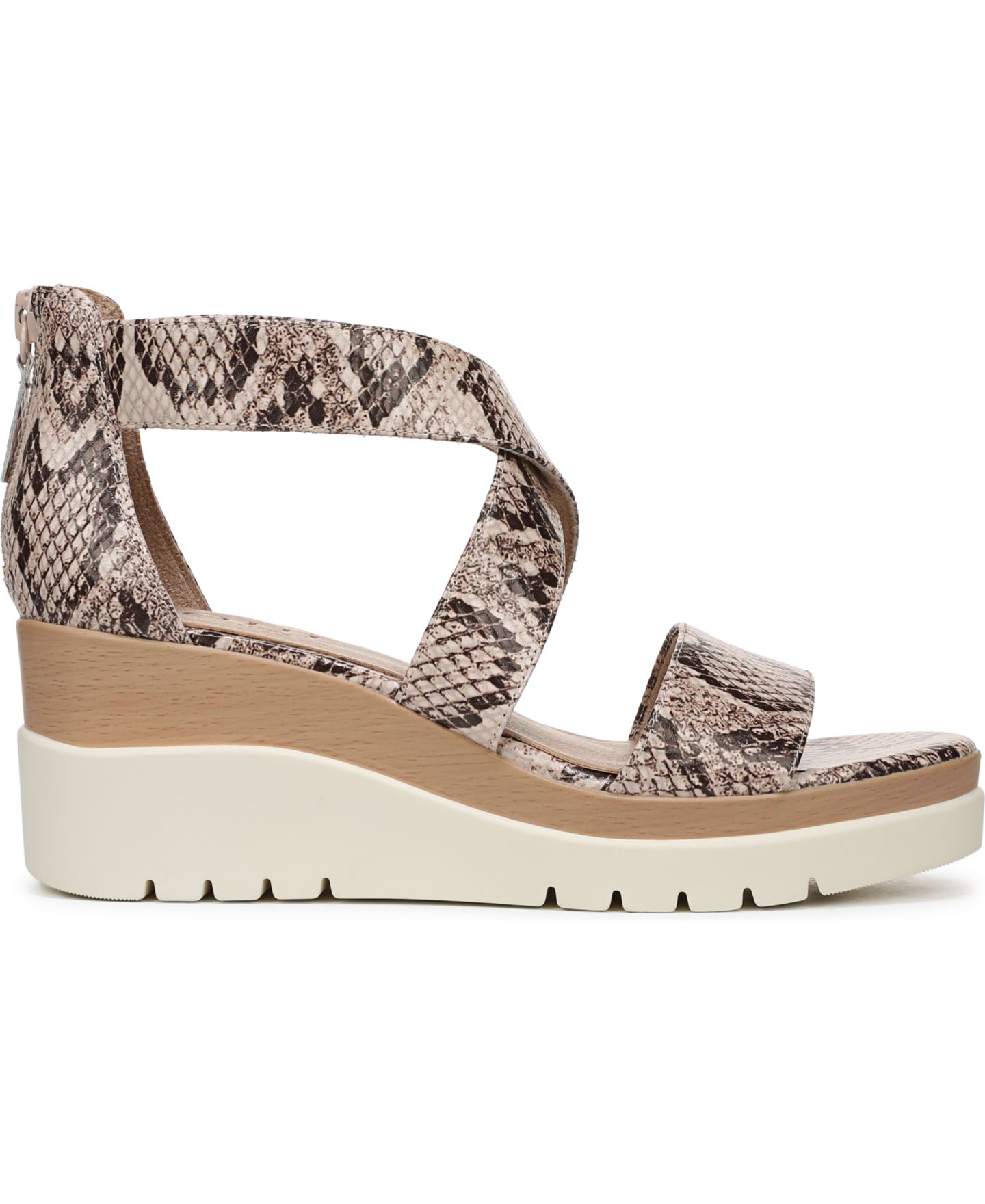 Женские сандалии Soul Naturalizer Goodtimes Ankle Strap Wedge, цвет: Бежевый змеиный с принтом искусственная кожа — фото 2