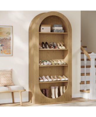 70.9-Inch Tall Arched Shoe Rack, 5-Tier Open Shoe Cabinet, Shoes Storage Organizer
