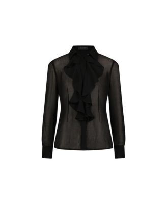 Women's Georgia Semi-Sheer Blouse - Burgundy