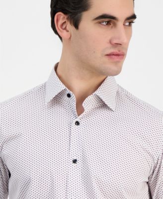 Men's Modern-Fit Circle Print Dress Shirt 