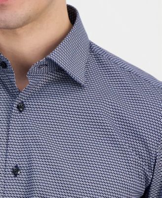 Men's Modern-Fit Circle Print Dress Shirt 