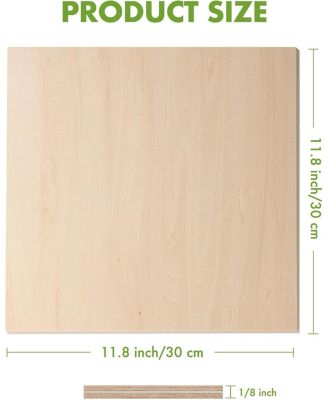 3D Puzzles 3mm Plywood 6 Pcs, Maple Plywood for Laser Cutting Engraving, Thin Maple Boards, Multicolored, 11.81"11.81"0.79"