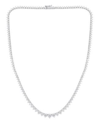 Macy's - Diamond Graduated Martini Tennis (10 ct. t.w.) Necklace in 14K White Gold