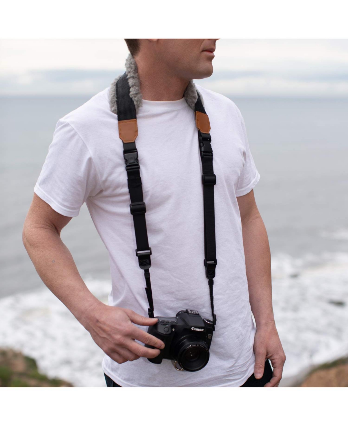 Movo Mp-SS8 Dslr Camera Strap Quick Release Sheepskin Neck Sling