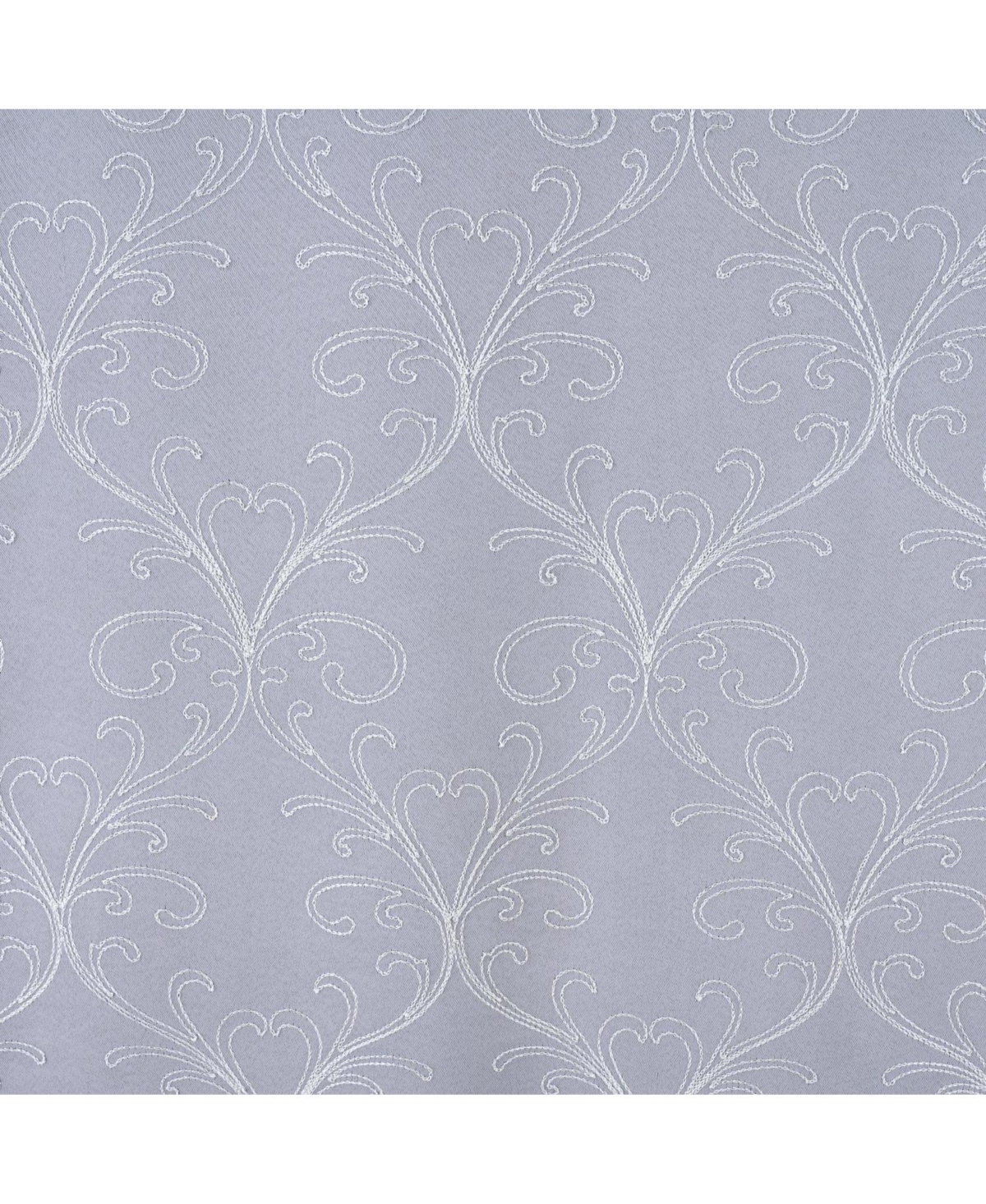 Rt Designer Collection Kimber Embroidered Blackout Luxurious Decorative Grommet Curtain Panel 54" x Silver