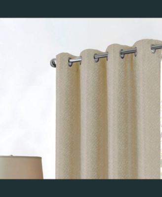 RT Designer Collection Cassi Shimmer Jacquard 2 Pack Grommet Curtain Panel Pair 36" x 84" Taupe