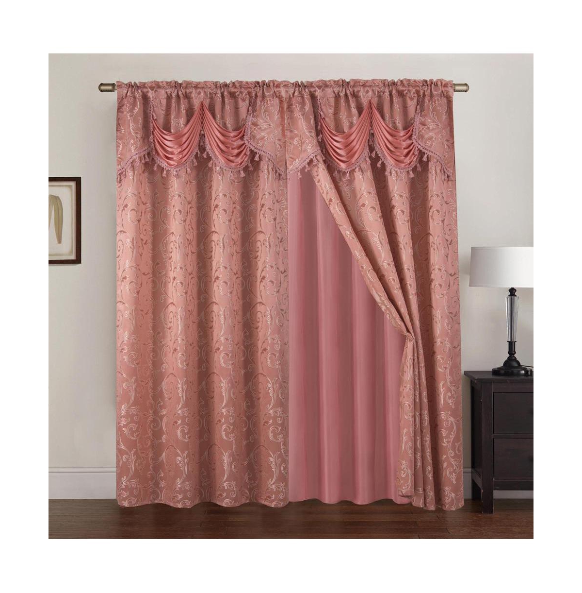 Franklin 2-Piece Rose Grommet Curtain 54" x 84" by Rt Designers Collection