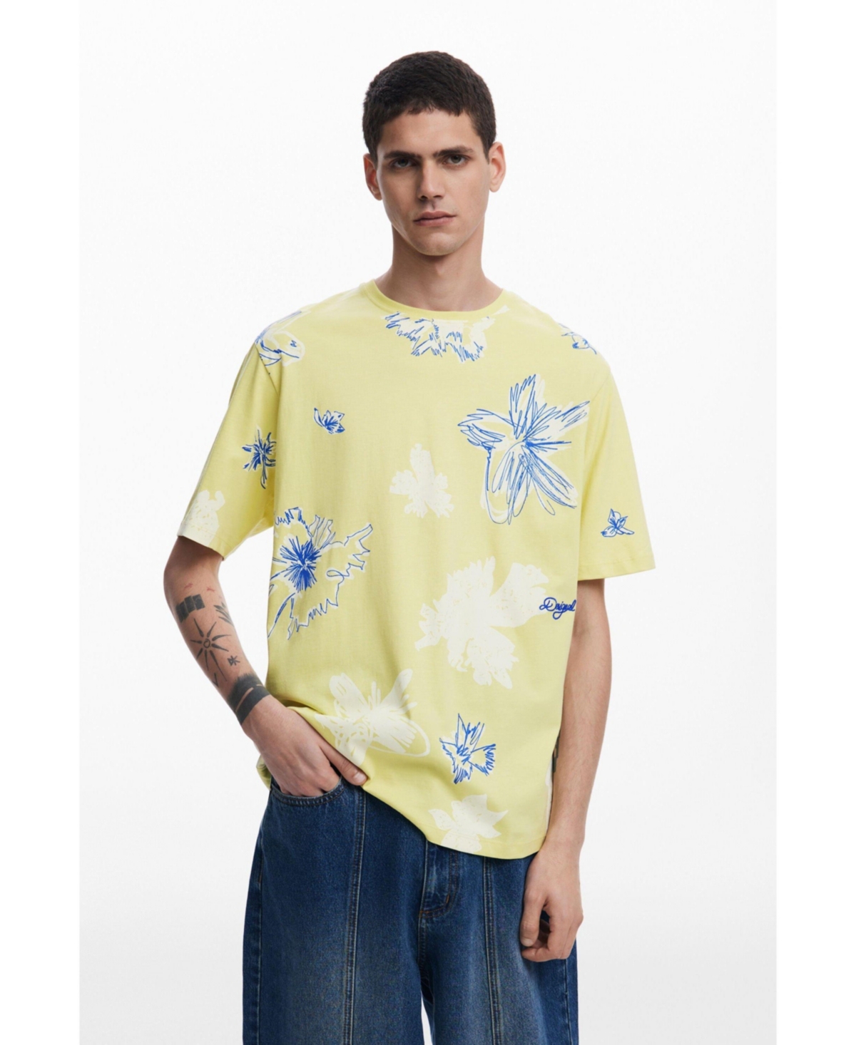 Desigual Men's Short-sleeve T-shirt with leaves