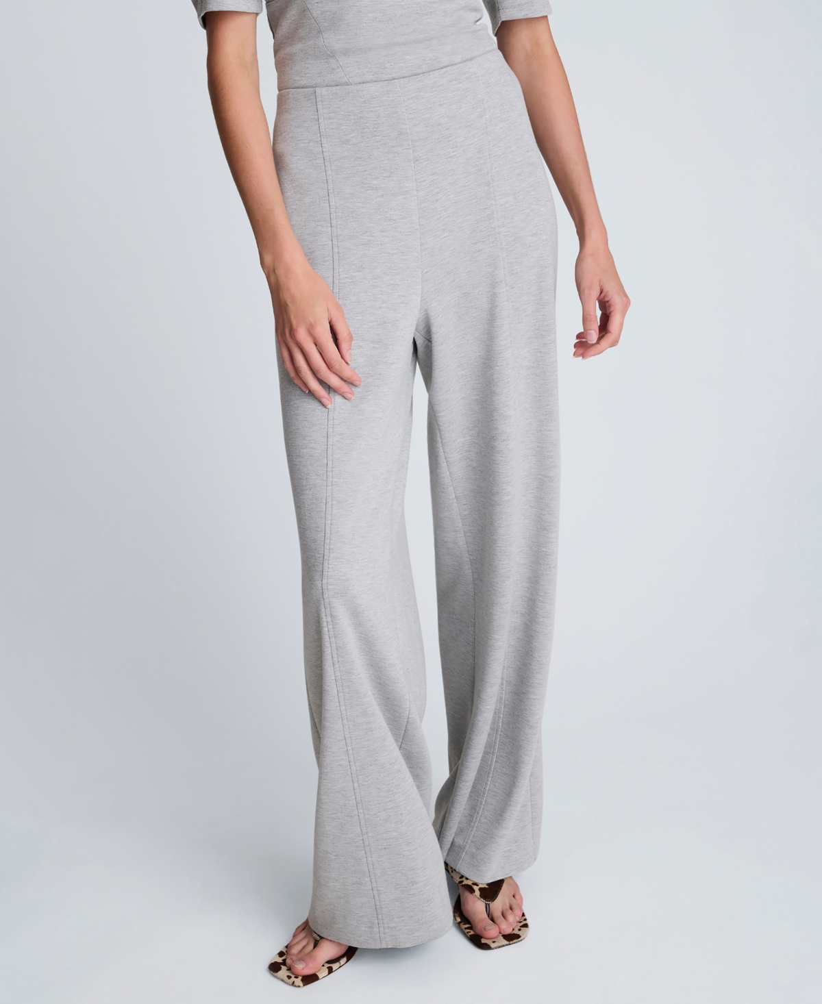 Kenneth Cole Women's Pin-tuck Wide-leg Pants In Gray